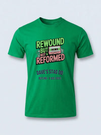 Personalised 90s Reloaded Big Weekender Tee — irish green tee, front view