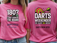 Personalised Darts Weekender Tee | 180 I can't even hit the board | Shirt Dress Loud