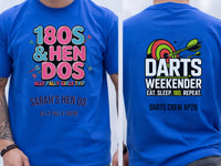 Personalised Darts Weekender Tee | Ally Pally 180s and Hen Dos | Shirt Dress Loud