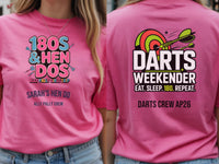 Personalised Darts Weekender Tee | Ally Pally 180s and Hen Dos | Shirt Dress Loud