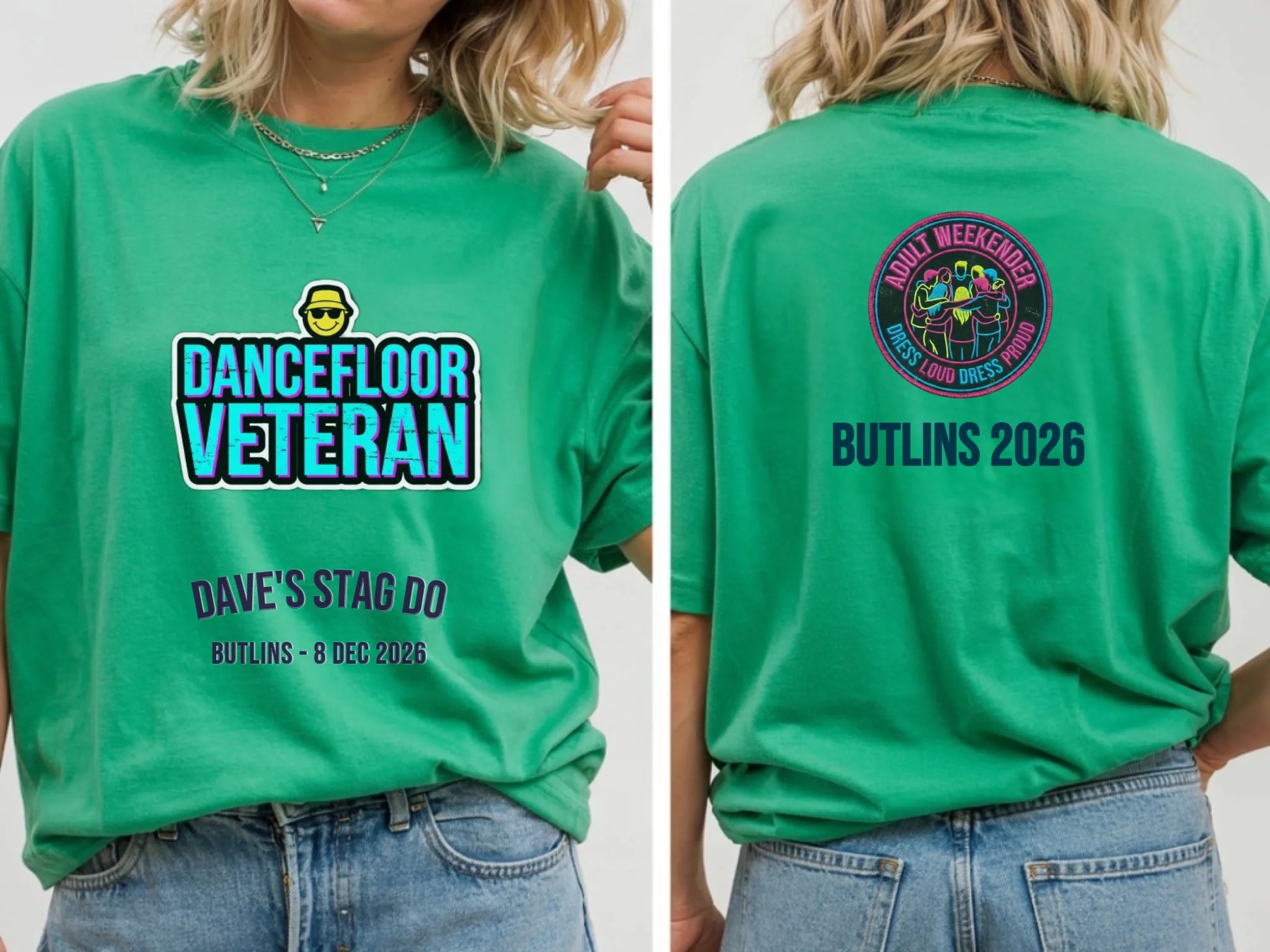 11. Gildan 64000 Irish Green Tshirt Front & Back Mockup, G640 Green T-shirt Front Back Mock-up