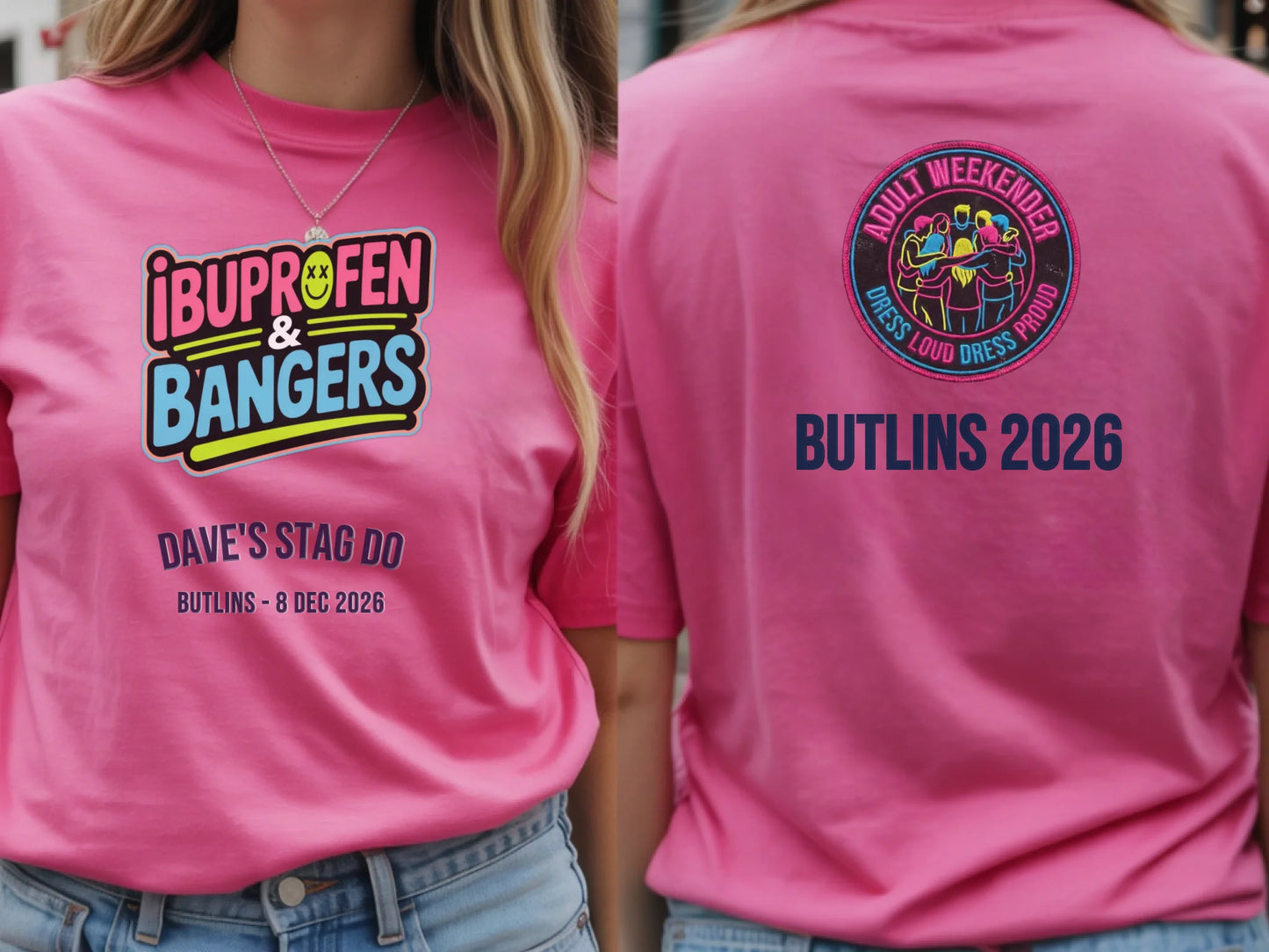 12. Gildan 64000 Azalea Mockup Front and Back, Gildan 64000 Back Mock