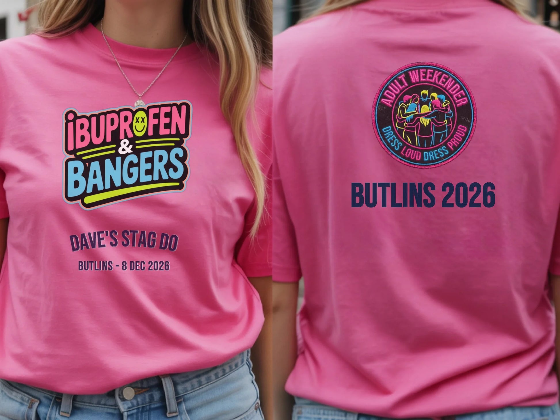 12. Gildan 64000 Azalea Mockup Front and Back, Gildan 64000 Back Mock