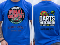 Personalised Darts Weekender Tee | Ally Pally Grooms final checkout | Shirt Dress Loud