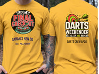 Personalised Darts Weekender Tee | Ally Pally Grooms final checkout | Shirt Dress Loud
