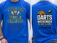 Personalised Darts Weekender Tee | Ally Pally Stag Do World Champion | Shirt Dress Loud