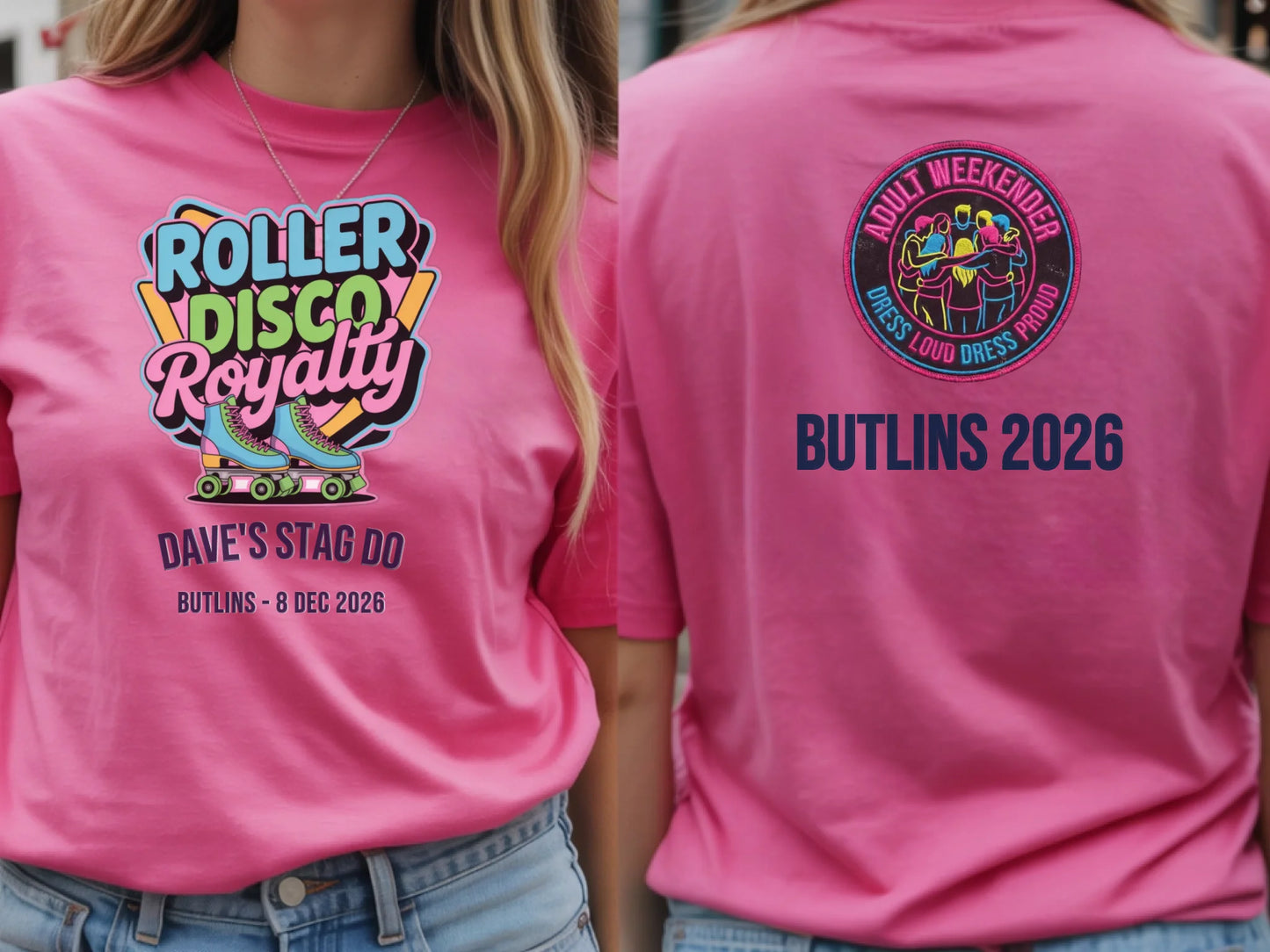 12. Gildan 64000 Azalea Mockup Front and Back, Gildan 64000 Back Mock