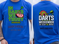 Personalised Darts Weekender Tee | Ally Pally In Darts We Trust | Shirt Dress Loud