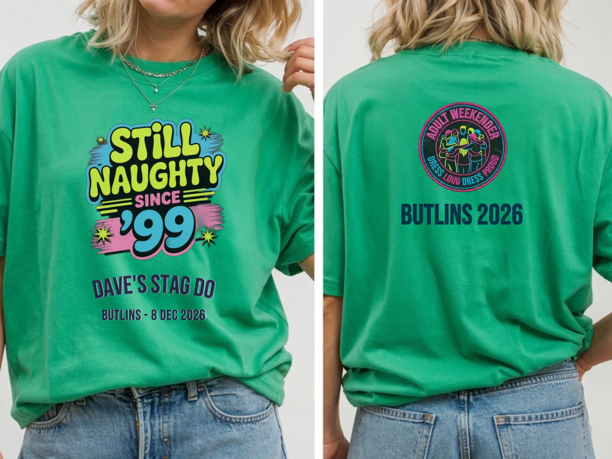 11. Gildan 64000 Irish Green Tshirt Front & Back Mockup, G640 Green T-shirt Front Back Mock-up