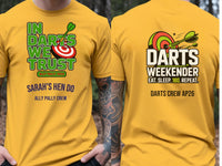 Personalised Darts Weekender Tee | Ally Pally In Darts We Trust | Shirt Dress Loud