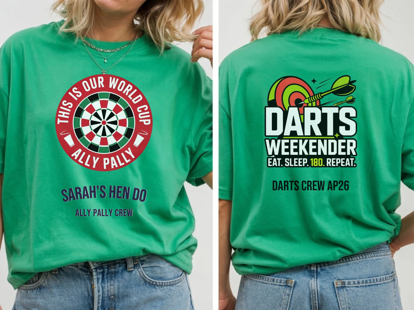 11. Gildan 64000 Irish Green Tshirt Front & Back Mockup, G640 Green T-shirt Front Back Mock-up