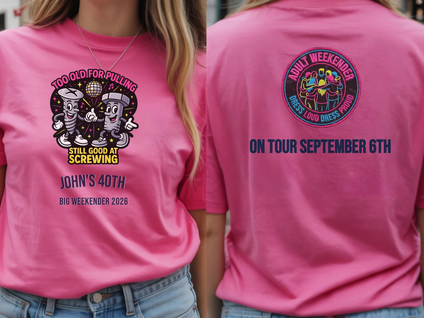 12. Gildan 64000 Azalea Mockup Front and Back, Gildan 64000 Back Mock