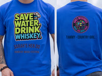 Personalised Country Weekender Unisex Tee | Save Water Drink Whiskey | Shirt Dress Loud