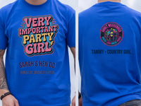 Personalised Country Weekender Unisex Tee | Very important party girl | Shirt Dress Loud