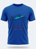 Personalised Don't Tell Mama Big Weekender Tee — royal blue tee, front view