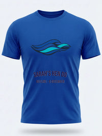 Personalised Don't Tell Mama Big Weekender Tee — royal blue tee, front view