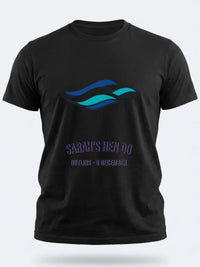 Personalised Don't Tell Mama Big Weekender Tee — black tee, front view