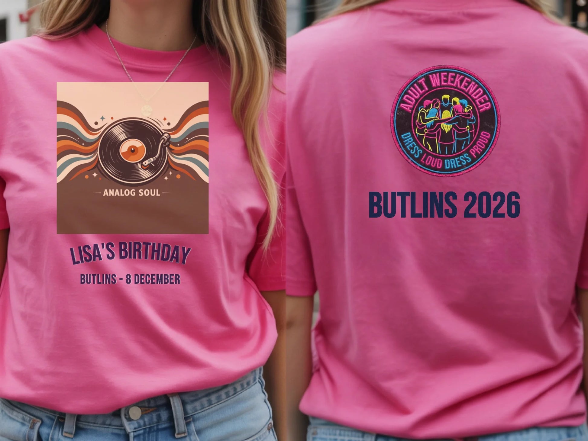 12. Gildan 64000 Azalea Mockup Front and Back, Gildan 64000 Back Mock