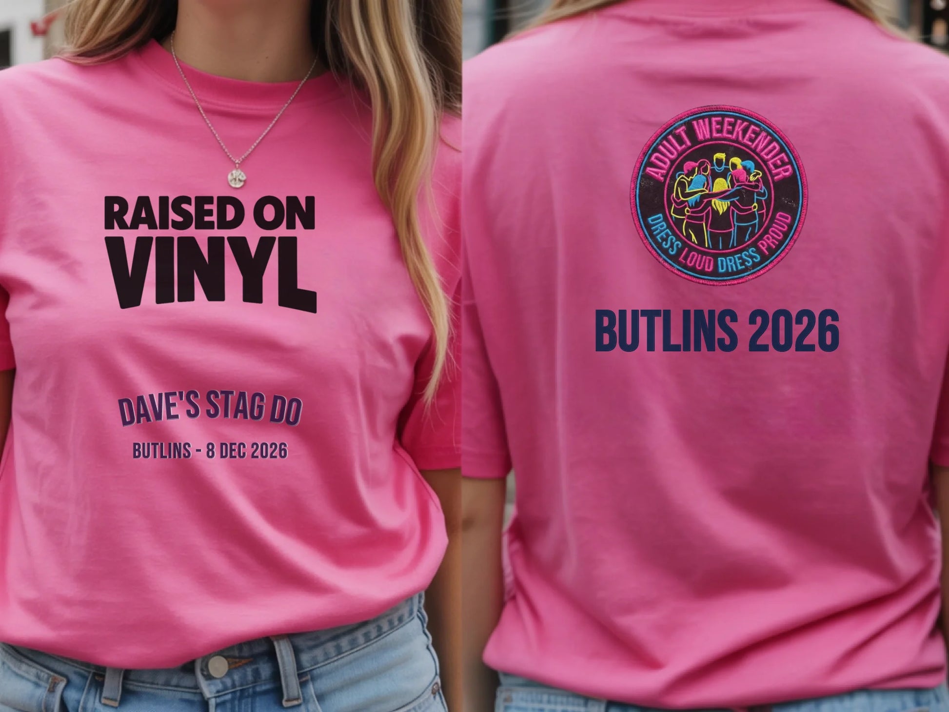 12. Gildan 64000 Azalea Mockup Front and Back, Gildan 64000 Back Mock