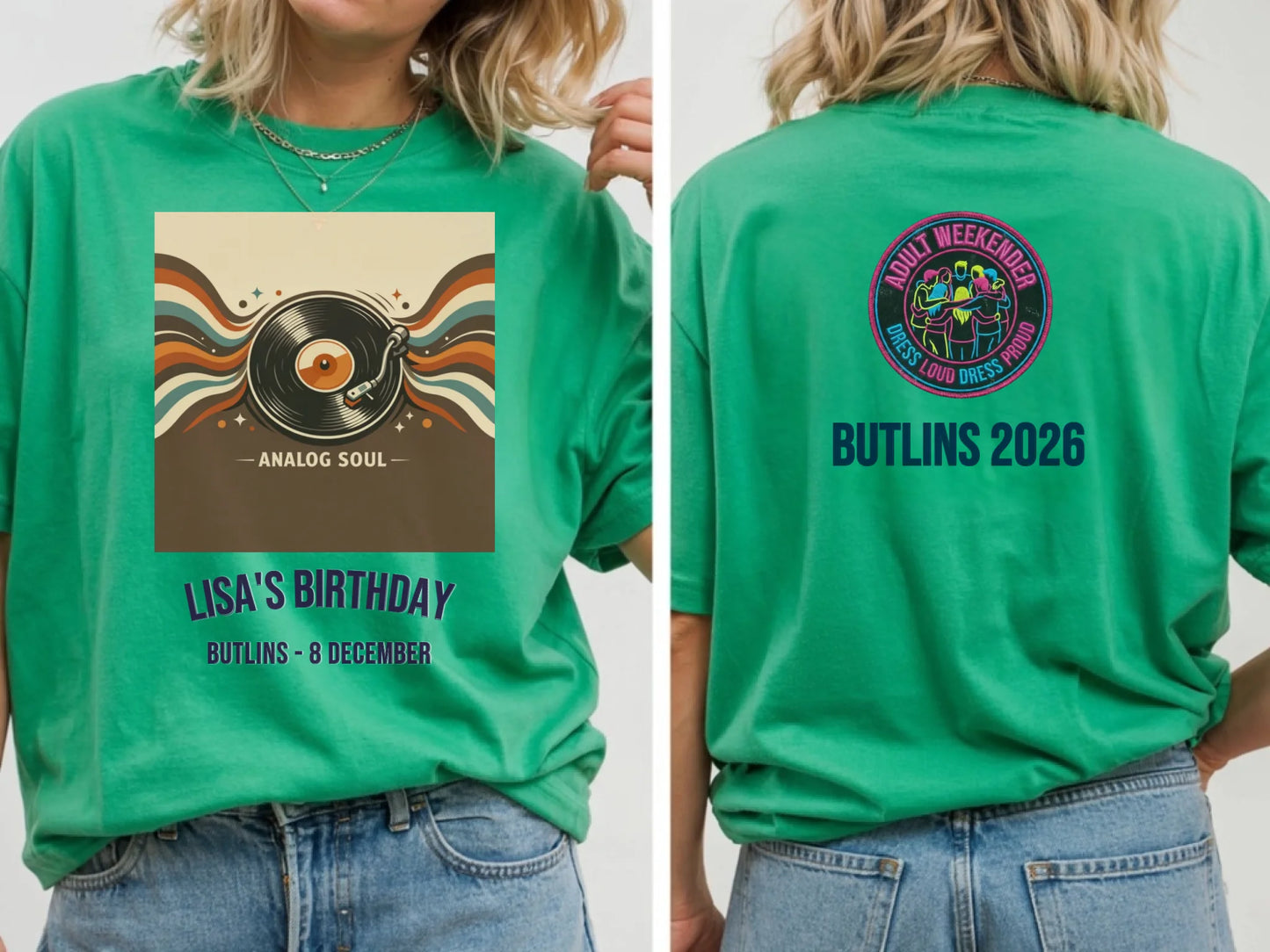 11. Gildan 64000 Irish Green Tshirt Front & Back Mockup, G640 Green T-shirt Front Back Mock-up