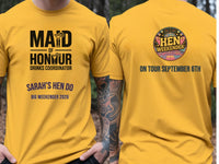 Personalised Weekender Unisex Tee | Maid of Honour Drinks Coordinator | Hen Shirt Dress Loud
