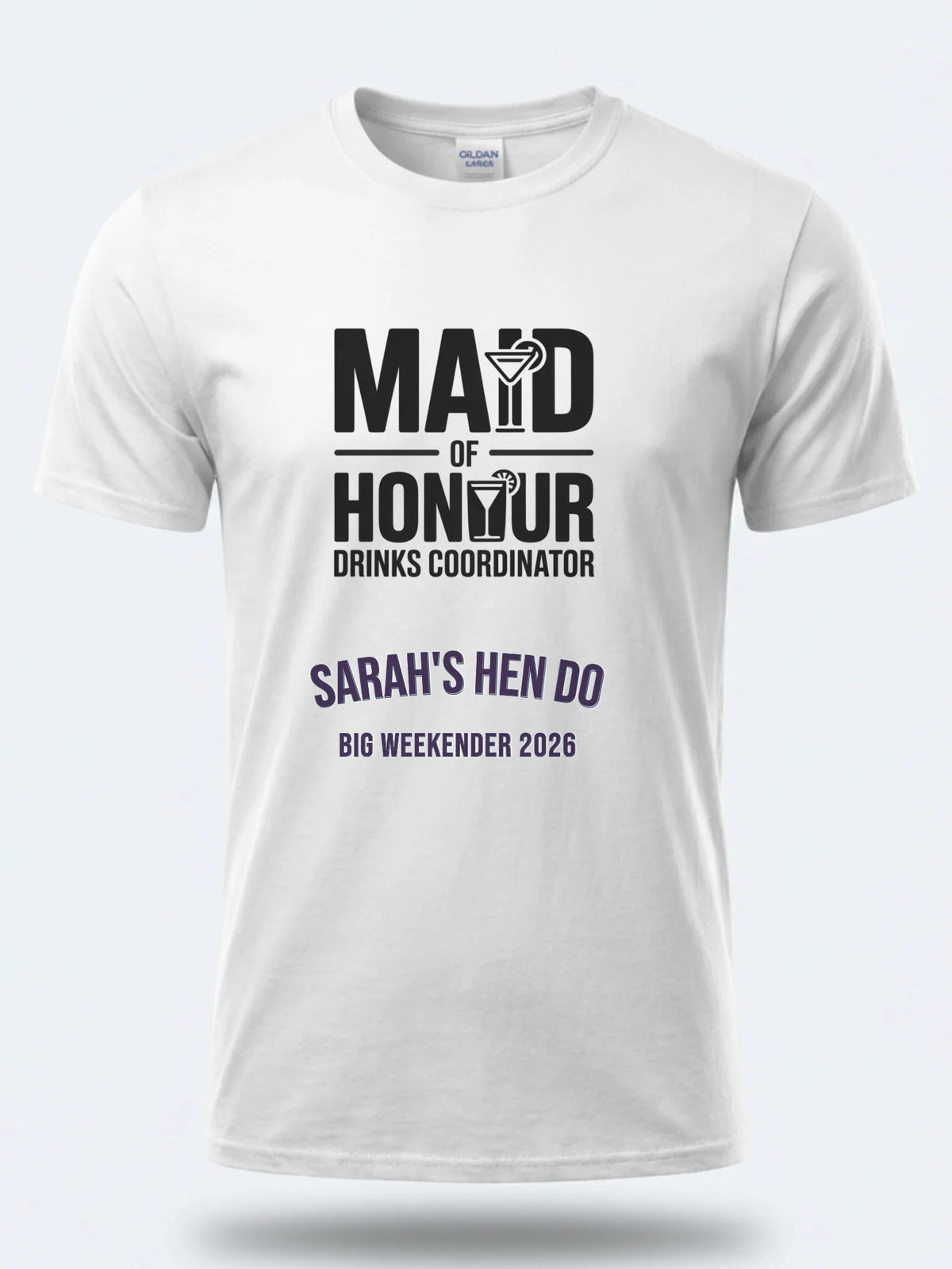 Personalised Weekender Unisex Tee | Maid of Honour Drinks Coordinator | Hen Shirt Dress Loud
