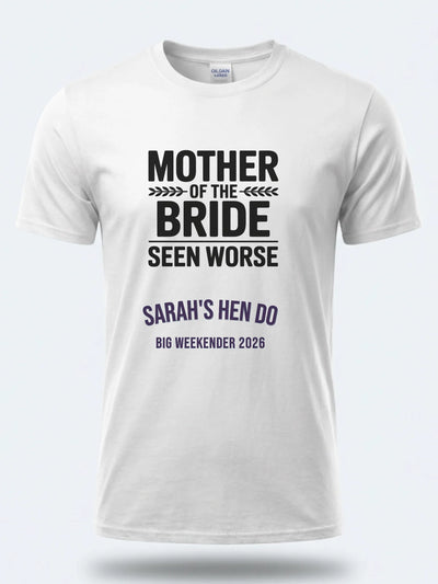 Personalised Weekender Unisex Tee – Mother of the Bride Seen worse