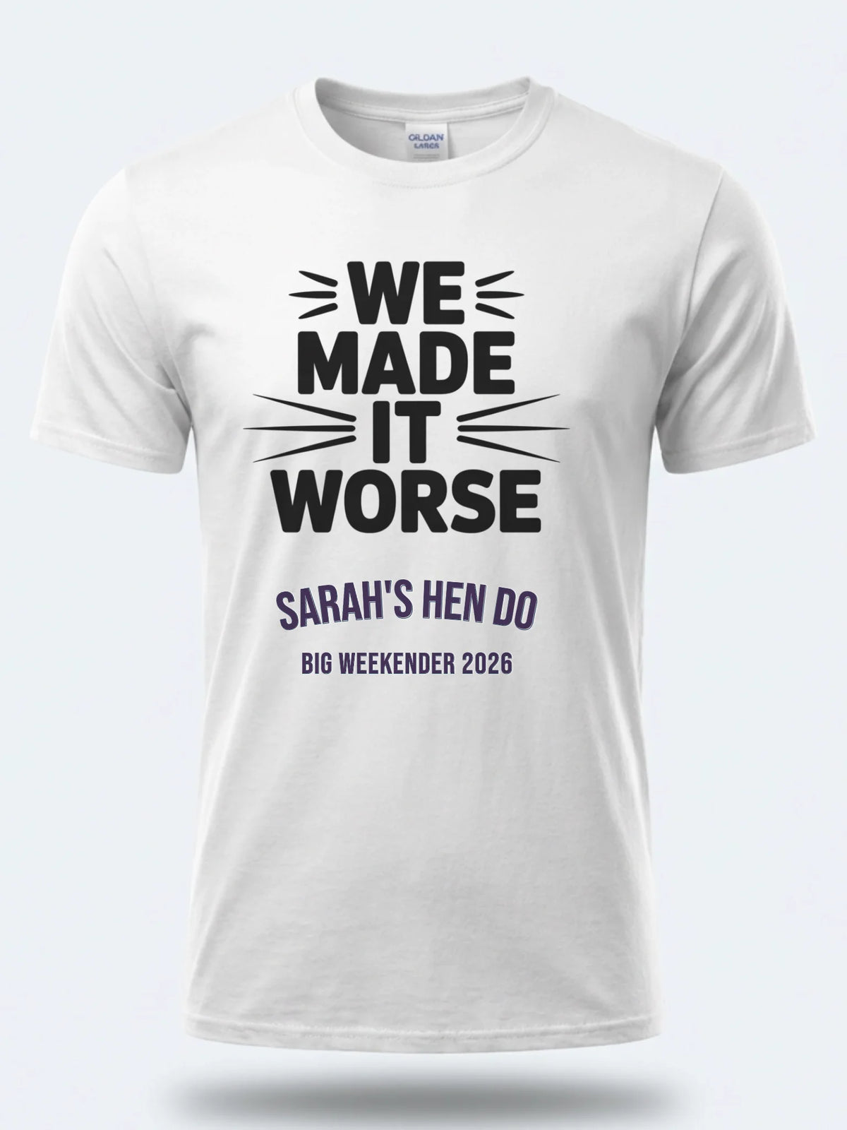 Personalised Weekender Unisex Tee | Bride Tribe We made it worse | Hen Shirt Dress Loud