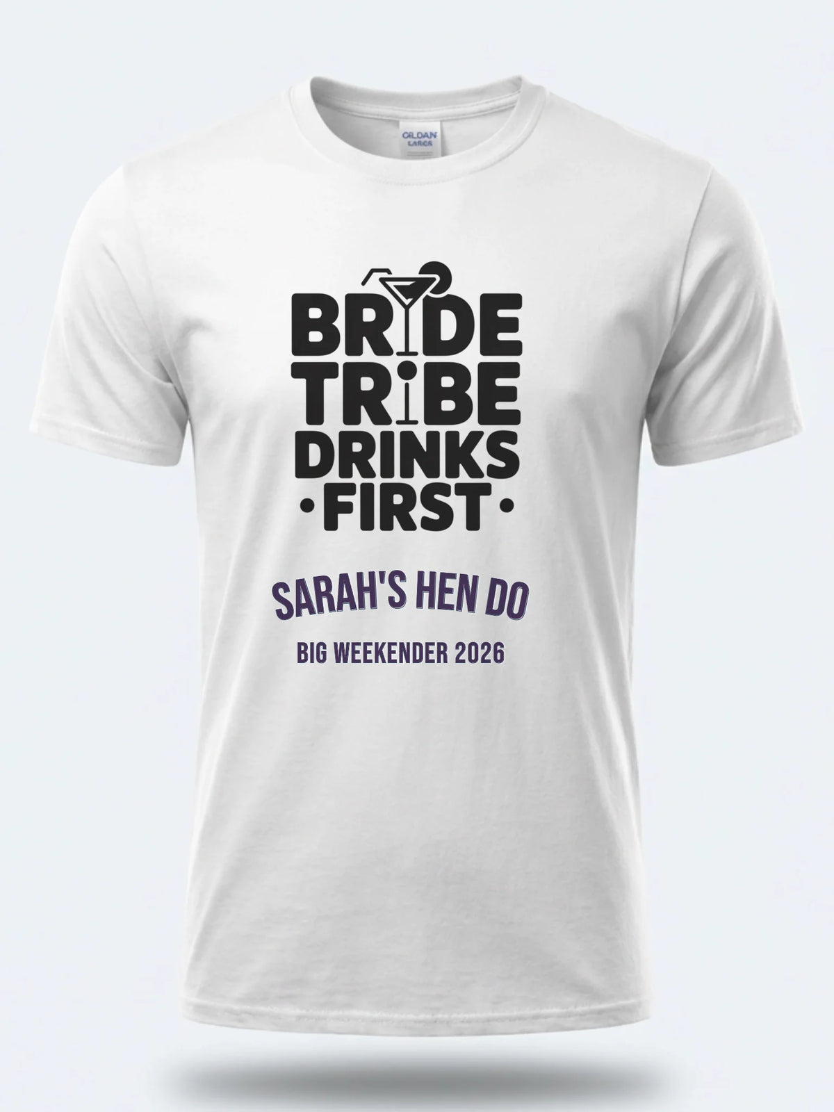 Personalised Weekender Unisex Tee | Bride Tribe | Drinks first | Hen Shirt Dress Loud