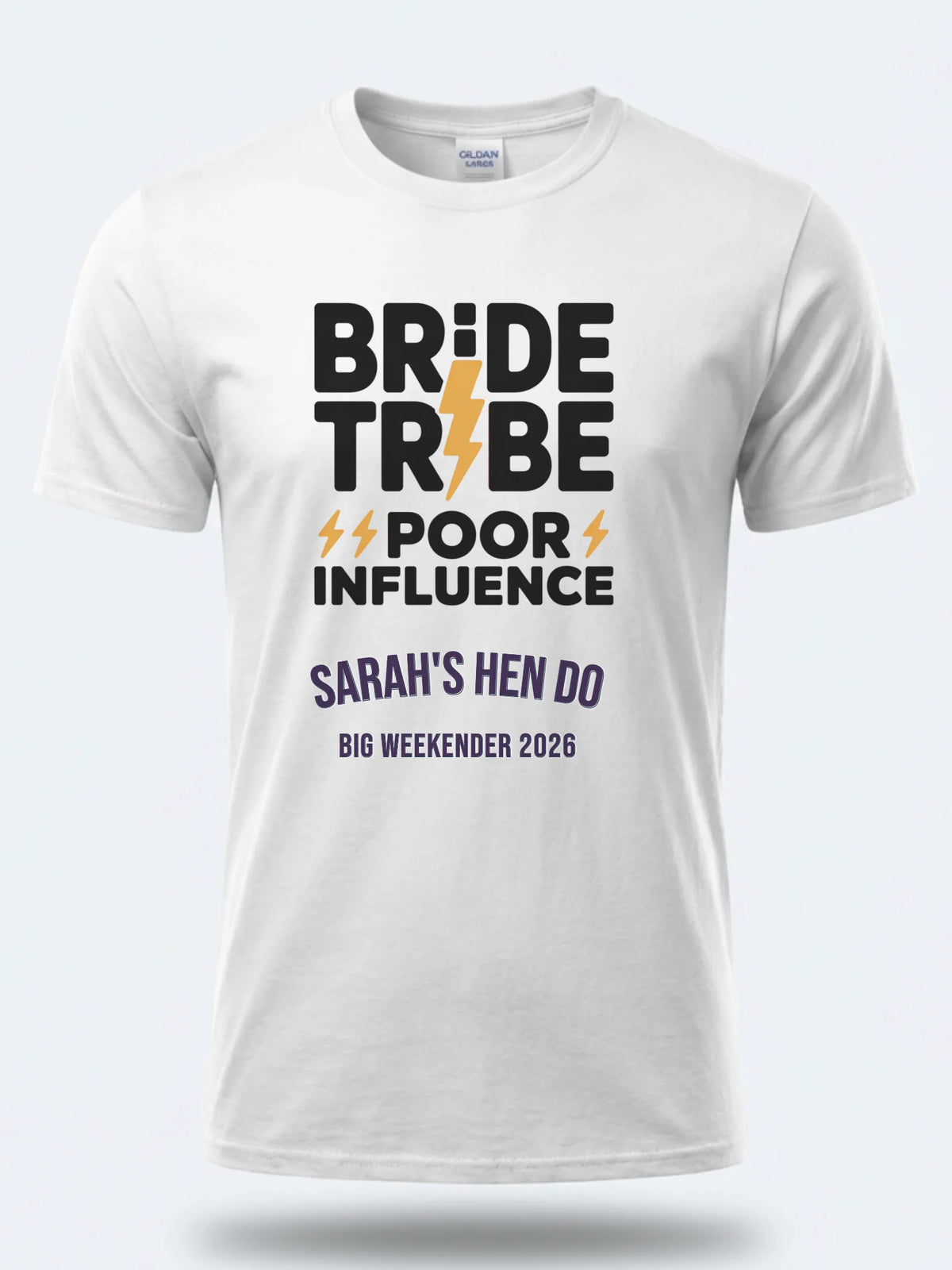 Personalised Weekender Unisex Tee | Bride Tribe | Poor influence | Hen Shirt Dress Loud
