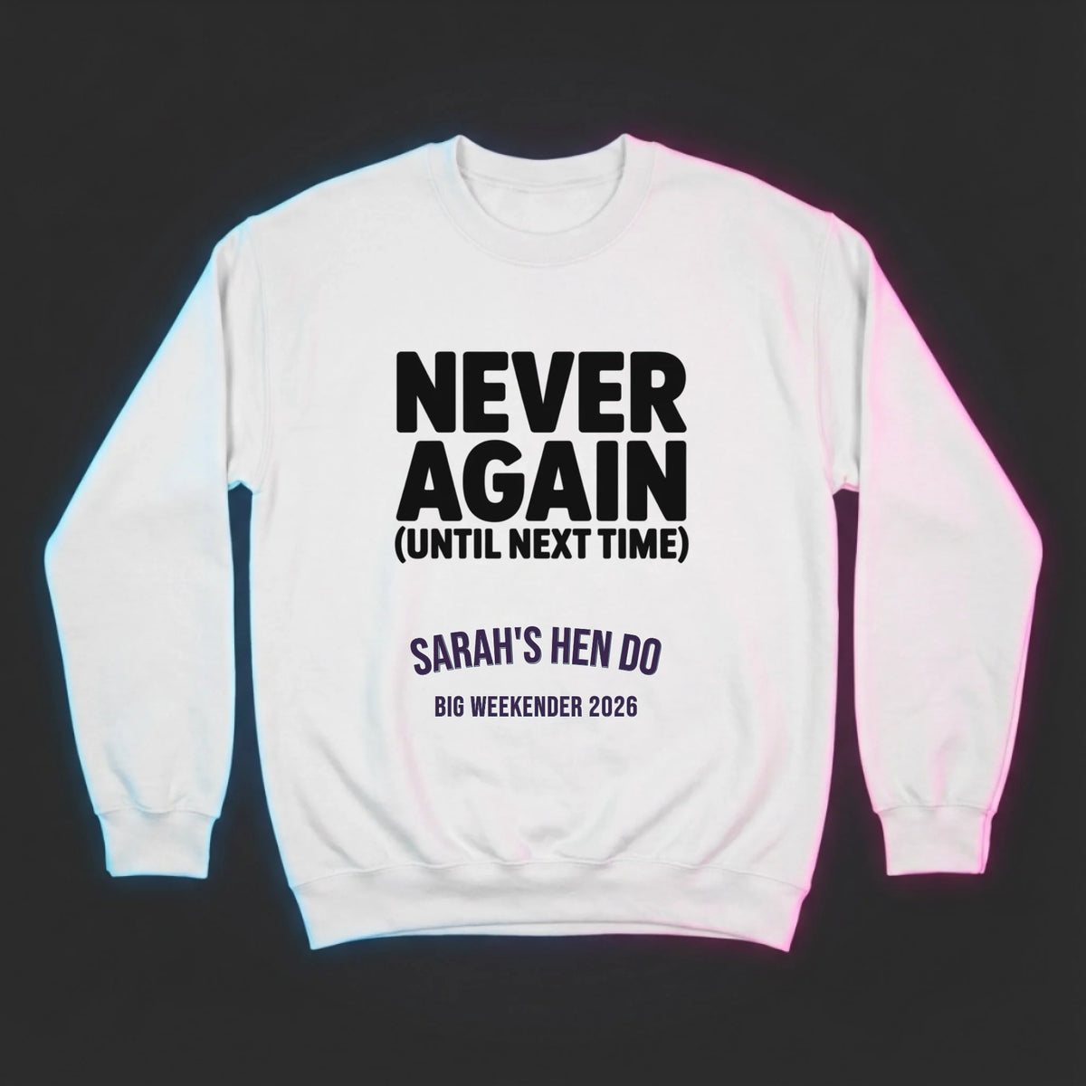Hen Weekender Next Day Survivor Sweatshirt | Never Again Dress Loud