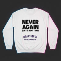 Hen Weekender Next Day Survivor Sweatshirt | Never Again Dress Loud