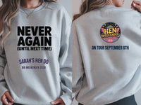 Hen Weekender Next Day Survivor Sweatshirt | Never Again Dress Loud