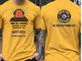 Personalised Weekender Unisex Tee — yellow tee, front and back view