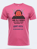 Personalised Weekender Unisex Tee — pink tee, front view