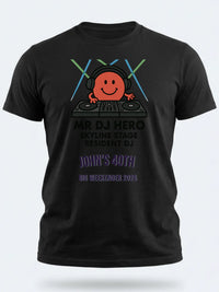 Personalised Weekender Unisex Tee — black tee, front view