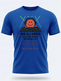 Personalised Weekender Unisex Tee — royal blue tee, front view