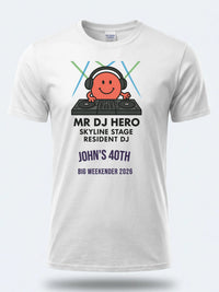 Personalised Weekender Unisex Tee — white tee, front view