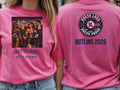 Personalised Don't Tell Mama Big Weekender Tee — azalea tee, front and back view