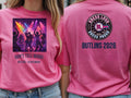 Personalised Don't Tell Mama Big Weekender Tee — azalea tee, front and back view