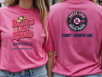 Personalised Country Weekender Tee — azalea tee, front and back view