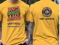 Personalised Country Weekender Tee — yellow tee, front and back view