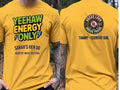 Personalised Country Weekender Tee — yellow tee, front and back view