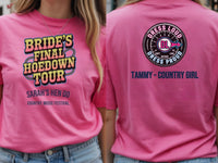 Personalised Country Weekender Tee — azalea tee, front and back view