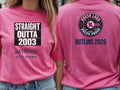 Personalised Back to 2000s Big Weekender Tee — azalea tee, front and back view