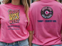 Personalised Country Weekender Tee — azalea tee, front and back view