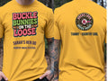 Personalised Country Weekender Tee — yellow tee, front and back view