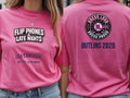 Personalised Back to 2000s Big Weekender Tee — azalea tee, front and back view