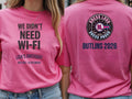 Personalised Back to 2000s Big Weekender Tee — azalea tee, front and back view