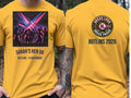 Personalised We Love Ibiza Big Weekender Tee — yellow tee, front and back view